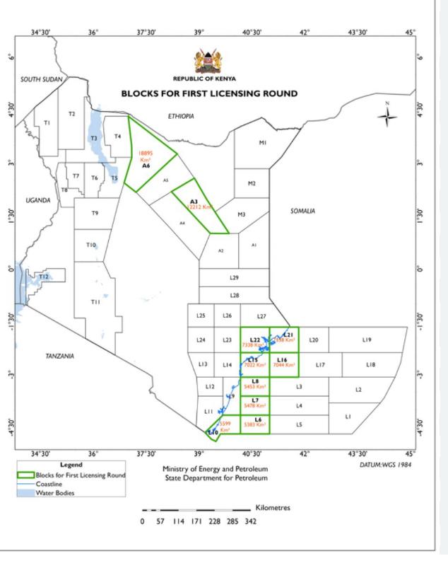 Kenya Launches first oil and gas licensing round in years, offering 10 exploration blocks to attract global investments.